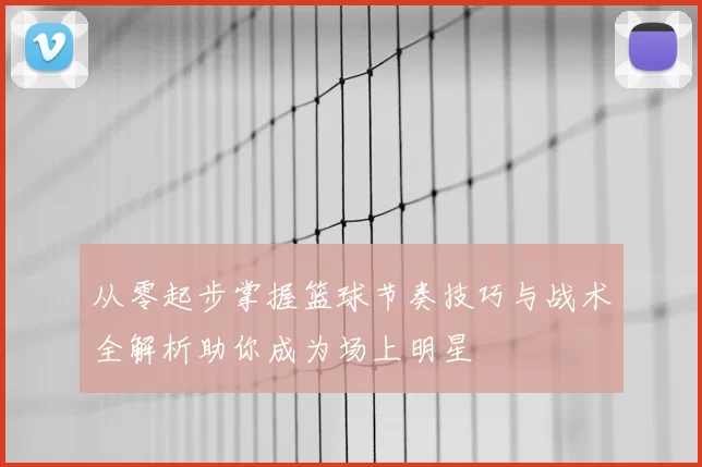 从零起步掌握篮球节奏技巧与战术全解析助你成为场上明星