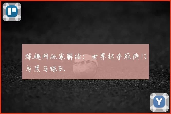 球趣网独家解读:世界杯夺冠热门与黑马球队