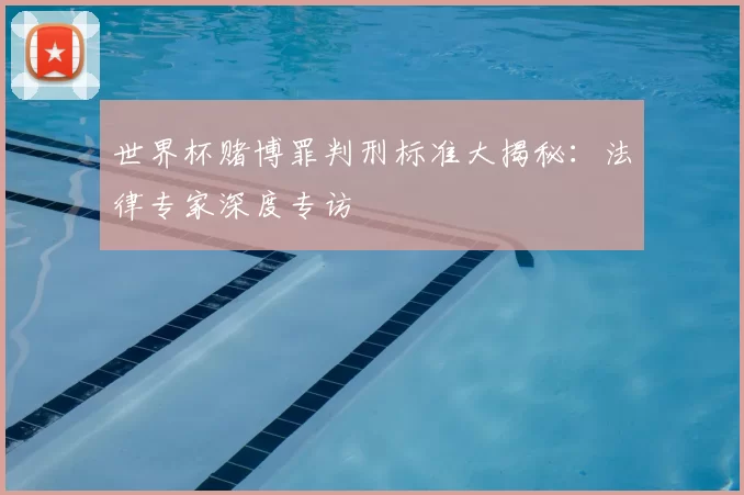 世界杯赌博罪判刑标准大揭秘：法律专家深度专访