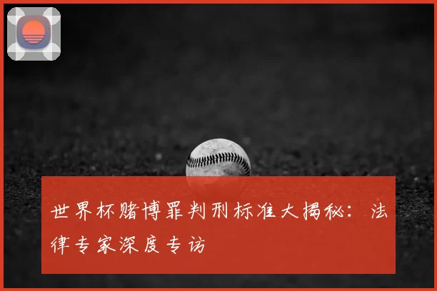 世界杯赌博罪判刑标准大揭秘：法律专家深度专访